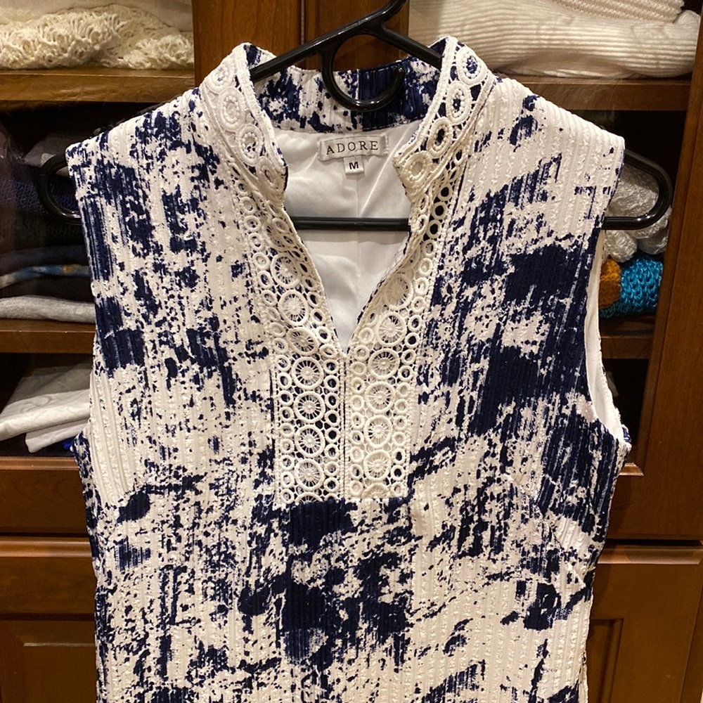 Gorgeous navy and white dress